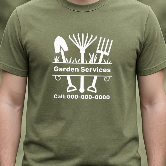 T-shirt Services de jardin - Outils Monogramme