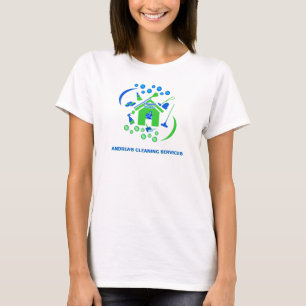 T-shirt Services de nettoyage professionnel Logo vert et b