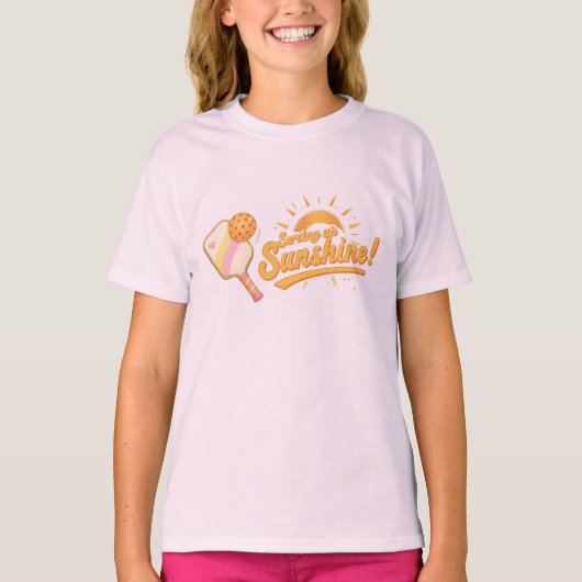 T-shirt Serving Up Sunshine | Sunny Pastel Pickleball Kids (Devant)