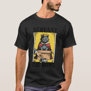 T-shirt Serviteur Le Bol Amateur de Chat Dans Boîte Drôle