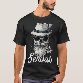 T-shirt Servus Skull Costume Shirt Bavaria Festival Leathe