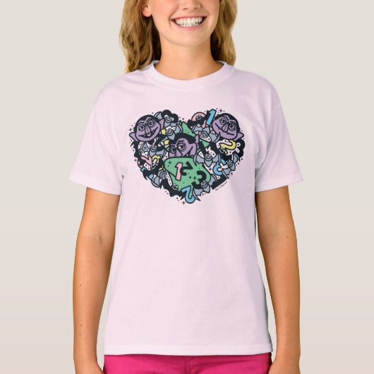 T-shirt Sésame Sésame | Comte von Count Doodle Heart (Devant)