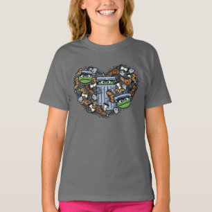 T-shirt Sésame Sésame Oscar the Grouch Doodle Heart