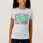 T-Shirt Sésame Sésame | Sesame Street Green Doodle Script (Devant)