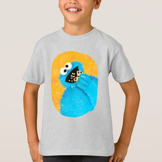 T-shirt Sesame Street Cookie Monster Caractère Art (Devant)