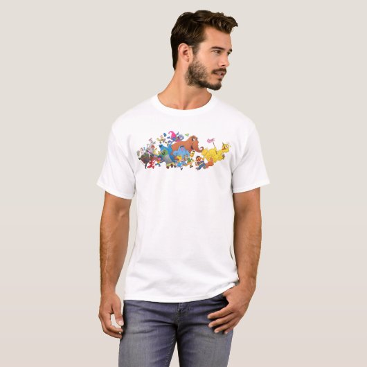 T-shirt Sesame Street Run ! Illustration de caractère (Devant entier)