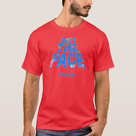 T-shirt set the pace rood (Voorkant)