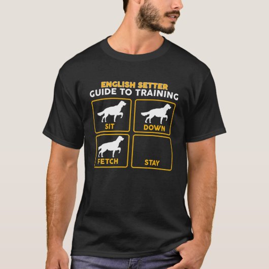T-shirt Setter anglais | Funny Guide To Training (Devant)