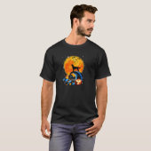 T-shirt Setter Irlandais Et Lune Jaune Halloween Chien Amu (Devant entier)