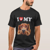 T-shirt Setter irlandais I Heart My Dog Funny Dog Lover (Devant)