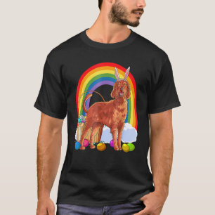 T-shirt Setter irlandais Oeufs de Pâques Chien lapin