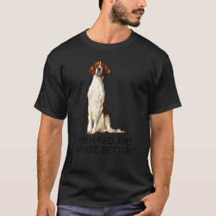 T-shirt Setter Irlandais Rouge Et Blanc Chien Fou