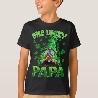 T-shirt Seul Lucky Papa Gnomes Autisme St Patrick's Day