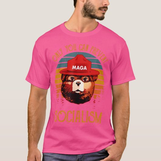 T-shirt Seul On Peut Empêcher Le Socialisme. Camping Bear. (Devant)