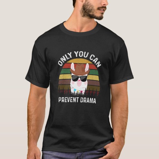 T-shirt Seul Vous Pouvez Empêcher Drama Llama Alpaca Costu (Devant)