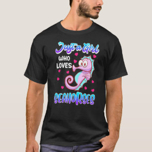 T-shirt Seule Une Fille Qui Aime Seahorses Fille 1