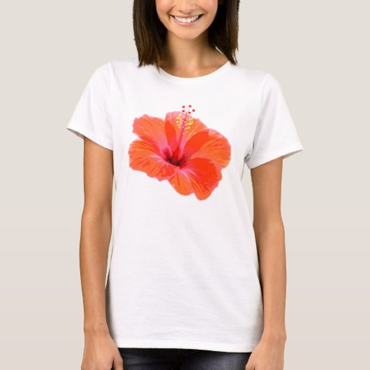 T-shirt Seule une fleur d'Hibiscus + votre texte et vos id (Devant)