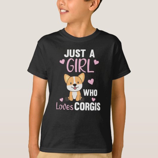 T-shirt Seulement Une Fille Corgis Aime Kawaii Chien Corgi (Devant)