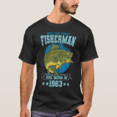 T-shirt Seuls Les Plus Beaux Pêcheurs Sont Nés En 1963 Pêc (Devant)