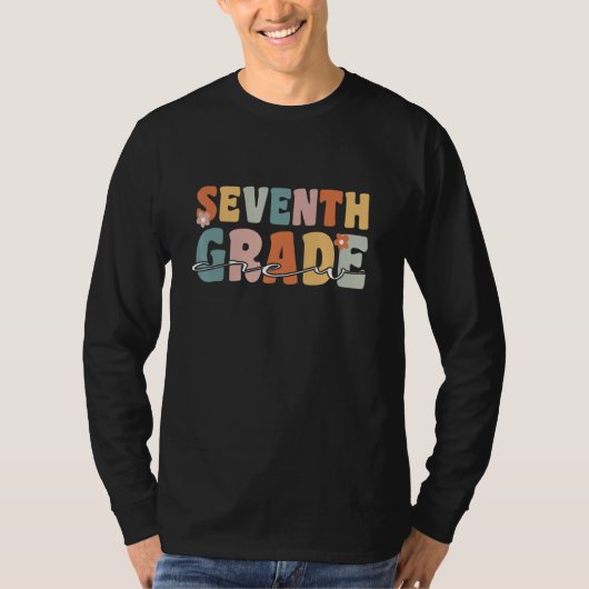 T-shirt Seventh Grade Crew Student Teacher Groovy Retro Sc (Devant)