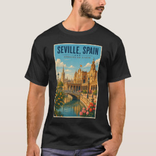 T-shirt Séville Espagne Illustration Voyage Art Vintage
