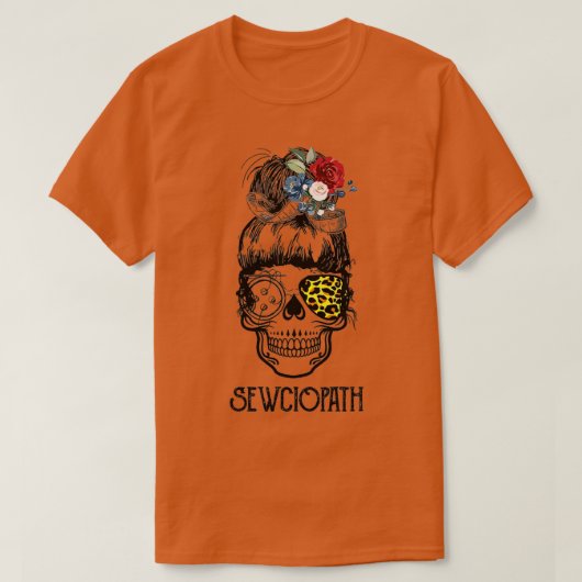 T-shirt Sewciopath à coudre le crâne (Design devant)