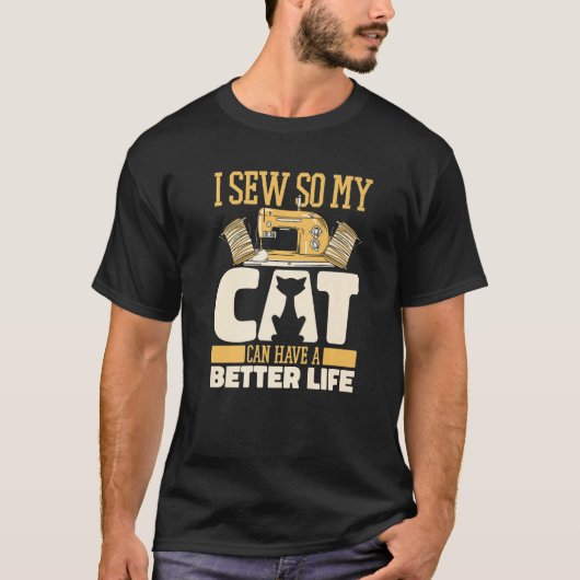 T-shirt Sewing Cat Sewer Machine  Seamstress Handcraft Sew (Devant)