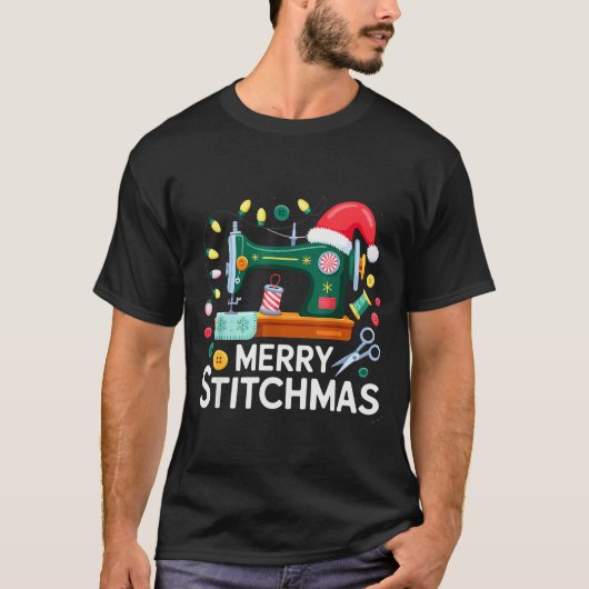 T-shirt Sewing Christmas Xmas Quilting Merry Mas (Devant)