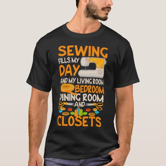 T-shirt Sewing Fills My Day Funny Quilter Sewer Quilting H (Devant)