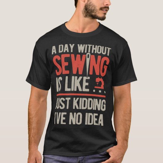 T-shirt Sewing Funny retro (Devant)