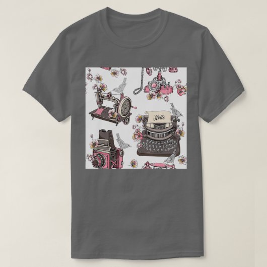 T-shirt Sewing Retro Pattern (Design devant)