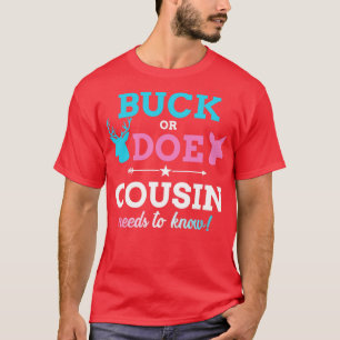 T-shirt Sexe reveal buck ou cousin matching baby