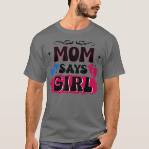 T-shirt Sexe Reveal Maman dit Fille jumeler Famille Bébé P