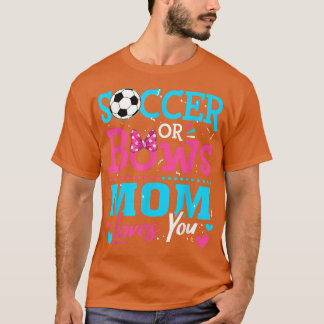 T-shirt Sexe Révéler Football Ou Bows Maman Vous Aime Buts