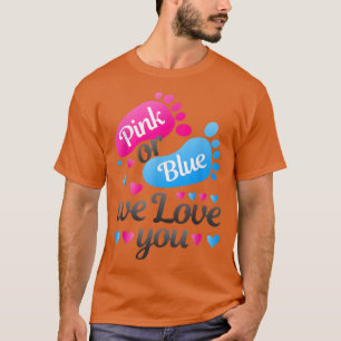 T-shirt Sexe Révéler rose ou bleu Nous vous aimons blanc
