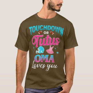 T-shirt Sexe Révéler Touchdown Ou Tutus Oma Correspondant 
