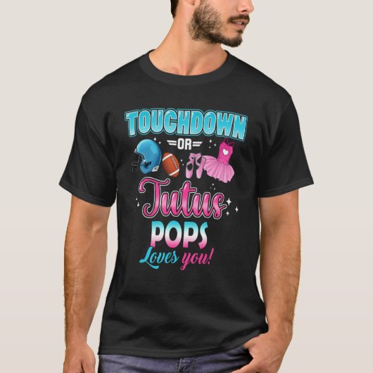T-shirt Sexe Révéler Touchdowns Ou Tutus Pops Correspondan (Devant)