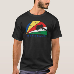 T-shirt Seychelles Drapeau Vintage Beach Sunset African Is