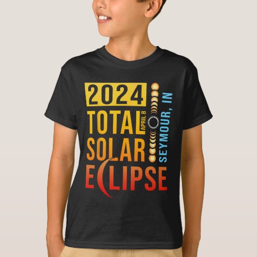 T-shirt Seymour Indiana Total Solar Eclipse 2024 (Devant)