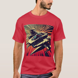 T-shirt SF - Anime Starfighter Woodcut 1