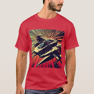 T-shirt SF - Anime Starfighter Woodcut 1