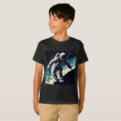 T-shirt SF - Astronaut sur Spacewalk Woodcut 2 (Devant entier)