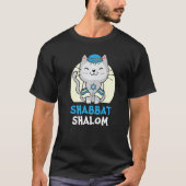 T-shirt Shabbat Shalom Chat Saint Jour Judaïsme Yom Kippou (Devant)