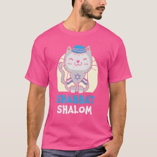 T-shirt Shabbat Shalom Chat Saint Jour Judaïsme Yom Kippou