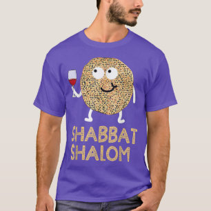 T-shirt Shabbat Shalom Chemise Funny Matzo Face Happy Pass