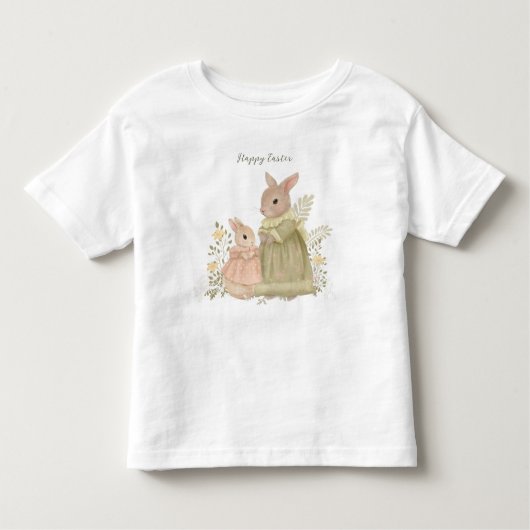 T-shirt Shabby Chic Easter Rabbit Toddler (Devant)