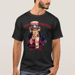 T-shirt Shadenfreude mardi 2023 Trump arrêté Oncle Sam