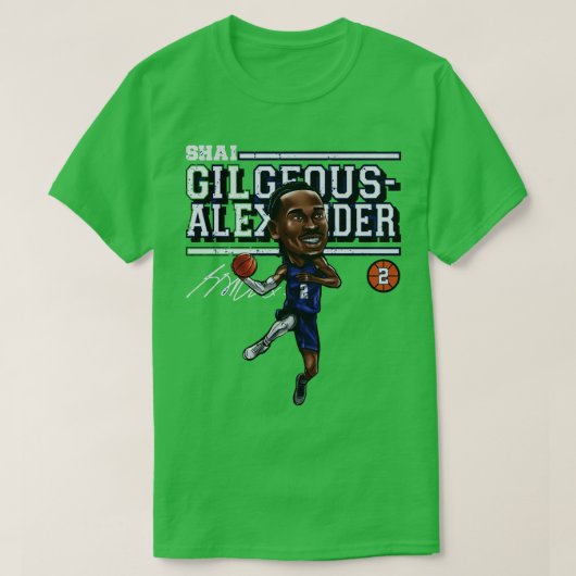 T-shirt Shai GilgeousAlexander Oklahoma City toon (Design devant)