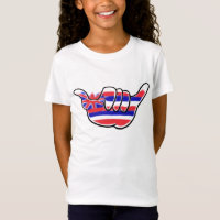Shaka d'État Hawaii chaîne d'îles filles tee