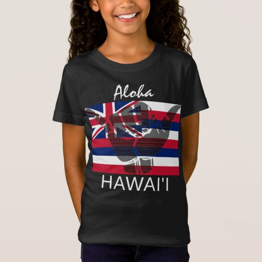 T-Shirt SHAKA TRIBAL (HANG LOOSE) HAWAII DRAPEAU BG (Devant)